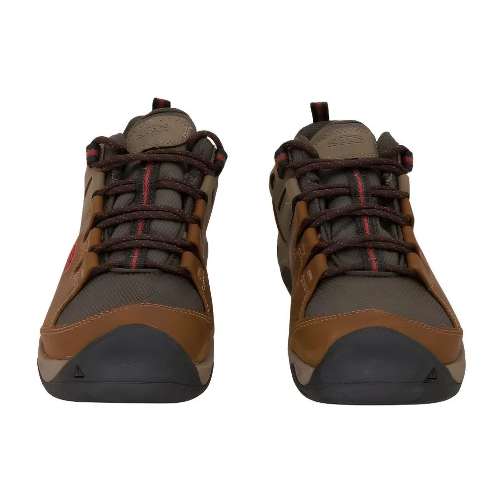 KEEN Timberwolf & Coral Steens Waterproof Leather Hiking Shoe Womens Size 8.5 - Picture 4 of 5